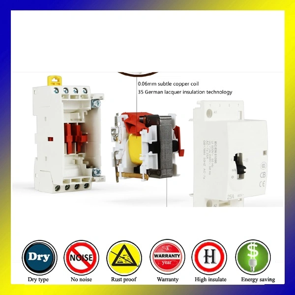 3p 20A 380V AC Modular DIN Rail Contactor for Geothermal System Power Control