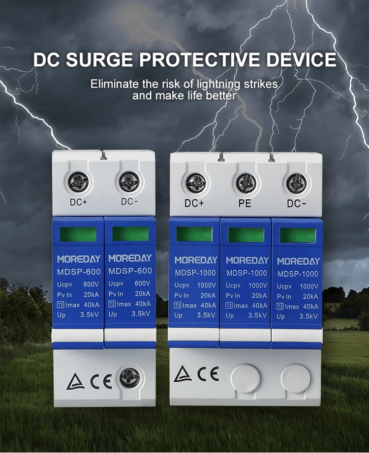 Moreday White Color 3p 1000V 1500V DC Surge Protection Device SPD DC Power Surge Protective Devices